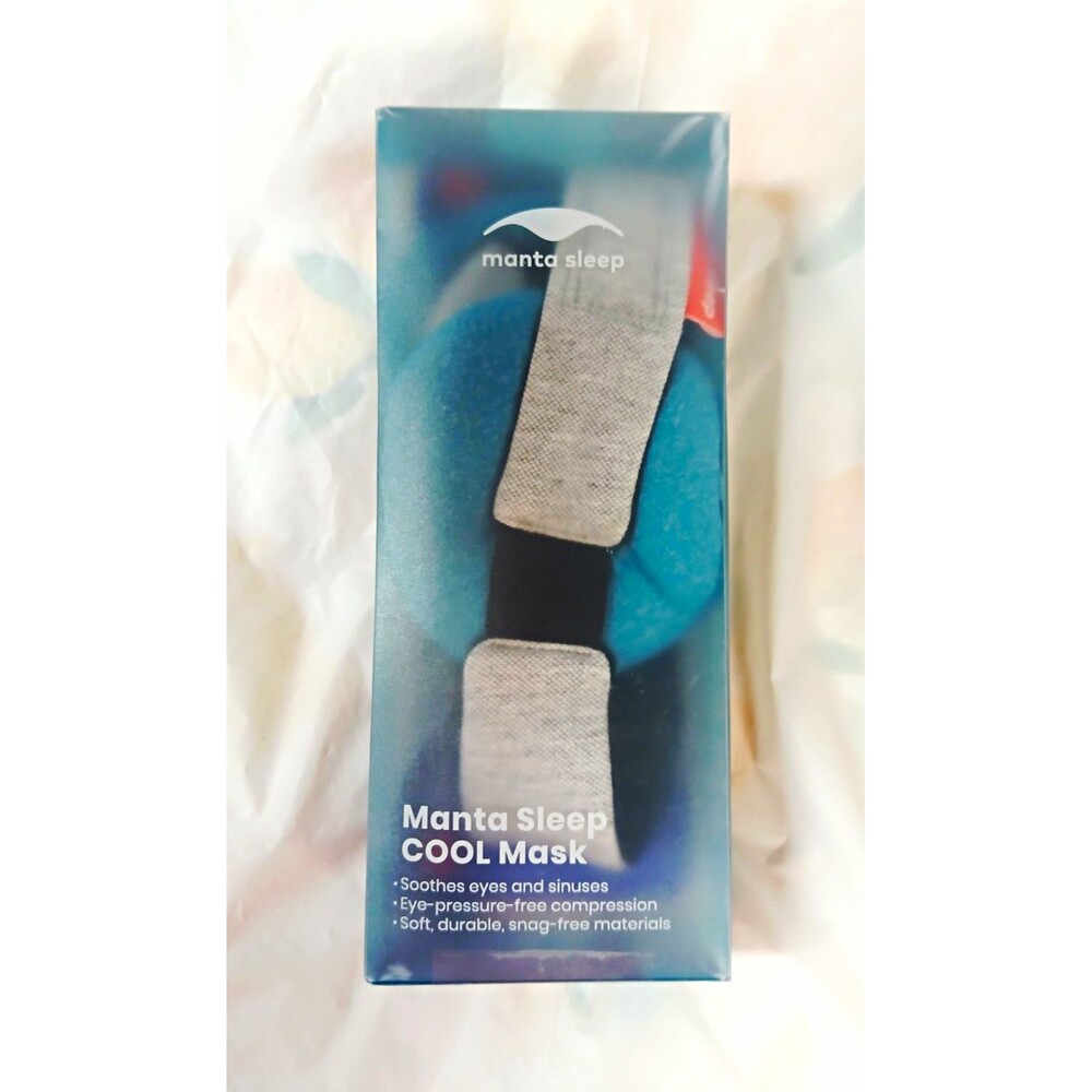 Manta Sleep COOL Mask Cooling Sleep Mask with Eye Cups Gray/Blue